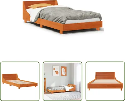 Produktbild von The Living Store Massivholzbett ohne Matratze Wachsbraun 90x200 Kiefernholz