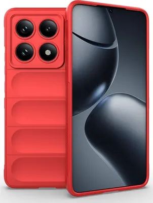 Produktbild von Mobigear Bumpy  Xiaomi 14T Pro Hülle Flexibles TPU Backcover - Rot
