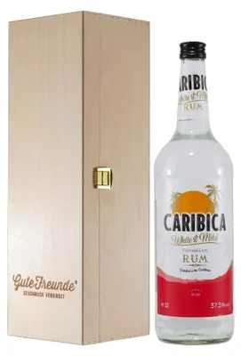 Produktbild von Caribica White & Mild Rum mit Geschenk-Holzkiste
