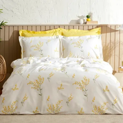 Produktbild von Karaca Home Loretta Einzel Bettbezug Bettdecke Set Gelb 100% Baumwolle