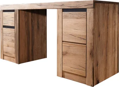 Image de MASSIVMOEBEL24 | Bureau 150x50 Chênes sauvage et lombard huilé Bois naturel MONTREUX #119