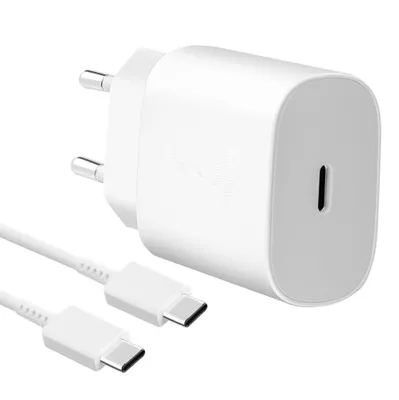 Produktbild von Samsung Ep-ta800ewe + Ep-dg980bwe 25w Usb-c-ladegert Silber Silber One Size