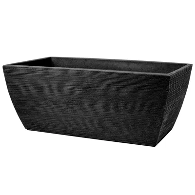 Produktbild von Trog Rillen Übertopf Schwarz Grau Blumenkübel Pflanzenbox Kräutergefäß Garten