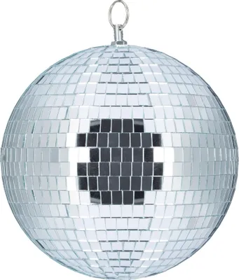 Produktbild von Discokugel 20 cm Durchmesser mit Spiegeloberfläche und Metallhaken zur einfachen Deckenmontage