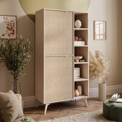Produktbild von Regal ALOE RG80 Fischgrätenmuster Scandi Sandbeige