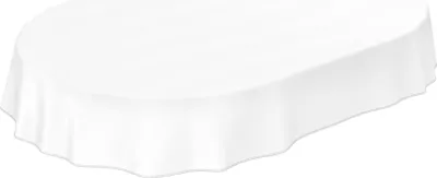 Produktbild von Tischdecke Wachstuch Einfarbig Weiß Robust Wasserabweisend Oval Breite 140 cm Länge 200 cm