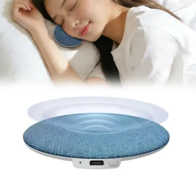 Produktbild von Bluetooth Kissenlautsprecher, Knochenschall Lautsprecher mit Weißrausch Naturgeräusche Modus, Nachttisch Lautsprecher, Schlafgerät, mit 400mAh Akku