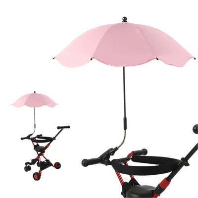 Produktbild von Universal UV-Schutz Sonnenschirm für Kinderwagen, Strandkorb, Kinderwagen, Rosa