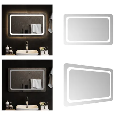 Produktbild von vidaXL LED Badspiegel 80x50 cm - Spiegel - Badspiegel - Badezimmerspiegel - Badezimmer Spiegel