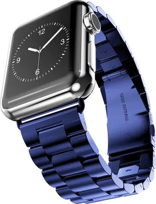 Produktbild von Strap-it Apple Watch 8 Stahlarmband (Blau)