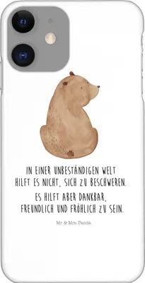 Produktbild von Mr. & Mrs. Panda Iphone 11 Handyhülle Bär Schulterblick - Weiß - Geschenk, Cover, Selbstachtung, Motivation, Hülle, Bären, Teddybär, Handy Schutzhülle, Weisheit