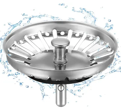 Obrázek produktu pro Univerzální zátka do odtoku, průměr 83-84 mm, sítko do dřezu z nerezové oceli, sítko do kuchyňského dřezu, sítko do umyvadla, zátka do dřezu