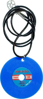 Produktbild von Schallplatte Kette Halskette Miniblings Leder 45cm DJ LP Vinyl Musik blau