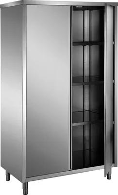 Image de Armoire haute Saro avec 2 portes à charnières renforcées et 3 étagères 1200 x 700 x 2000 mm