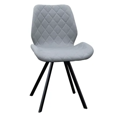 Image de SVITA DIAMOND Lot de 2 chaises de salle à manger Chaises de cuisine Chaise rembourrée Tissu gris clair/gris
