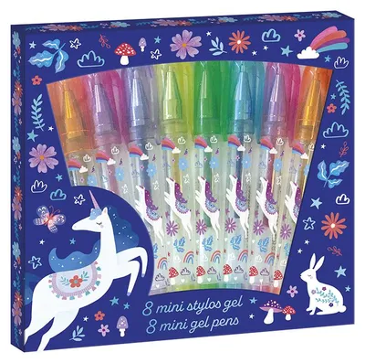 Produktbild von Janod Gelstifte Dreamland - 8 Mini Glitzer Gelstifte Einhorn