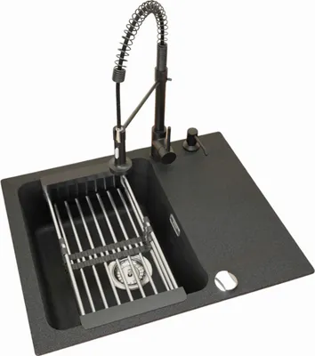 Produktbild von Franke Orion Oid 611-62 Schwarz Onyx Spüle Spiral Retro Wasserhahn