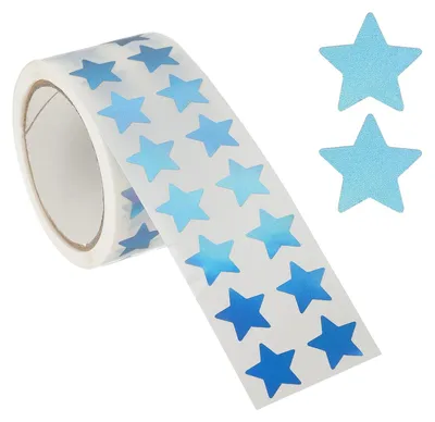 Sterne-Aufkleber Rolle, 1000 Stück, Metallic Blau, 1/2 Zoll