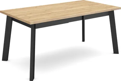 Image de ODIN Table à manger, 167x90x75cm, Pour 8 personnes, Pieds en bois, Chêne et noir