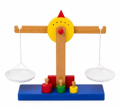 Produktbild von BOECKIE Holz Waage für Kinder – Montessori Lernspielzeug – Holzspielzeug zum Rechnen & Wiegen – 25 x 8 x 24 cm