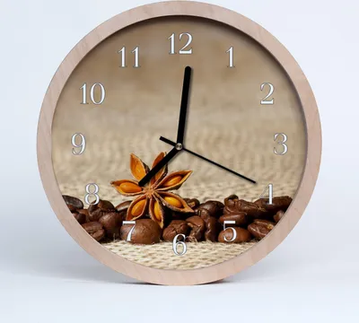 Produktbild von Holzuhr 20fi cm wanduhr - Kaffeebohnen Küche
