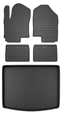 Productafbeelding van Rubberen automatten + kofferbakmat voor BAIC Beijing X75 vanaf 2023 – 5-delig, zwart, op maat – Wielganizator SolidPRO