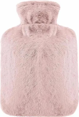 Zdjęcie produktu dla Butelka na gorącą wodę z miękkim pokrowcem 2L PVC Pink Fluffy Uśmierzająca ból dla kobiet i dorosłych