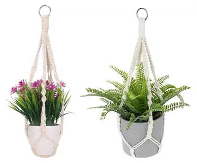 Productafbeelding van Omgoods - Hangende Plantenmand van Katoen, 50 cm