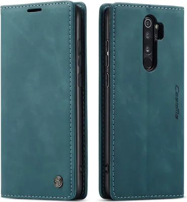 Image de Etui Redmi Note 8 Pro, étui rétro en cuir PU, pochettes pour cartes, fermeture magnétique, étui avec fonction stand pour Xiaomi Redmi Note 8 Pro bleu