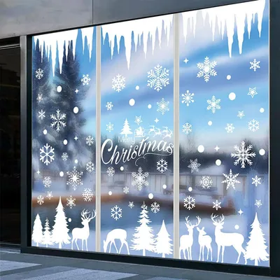 Immagine prodotto di Decorazioni natalizie per finestre, 9 fogli, autoadesive, riutilizzabili, formato 20x30 cm