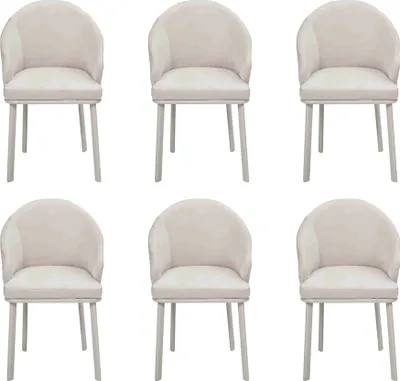 Obrázek produktu pro Esszimmerstuhl Weiß 6x Stühle Esszimmer Modern Stuhle Holz Design