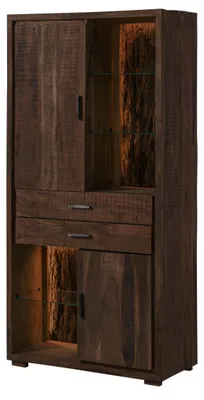 Produktbild von MASSIVMOEBEL24.DE Schrank Akazie 88x40x180 dunkelbraun lackiert BARK #203
