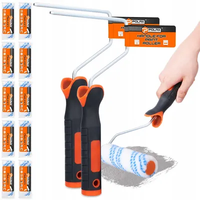 Produktbild von Polax Nylon Farbroller-Set 15 cm mit Griffen 10 Stück