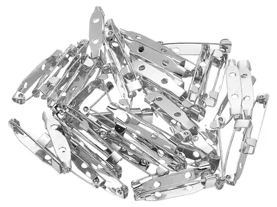 Productafbeelding van Speldjes - 80 stuks - Broches - Voor knutselen en bevestigen - Zilverkleurig, 30 mm