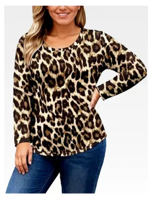 Produktbild von Langarmshirt für Damen mit Leopardenmuster