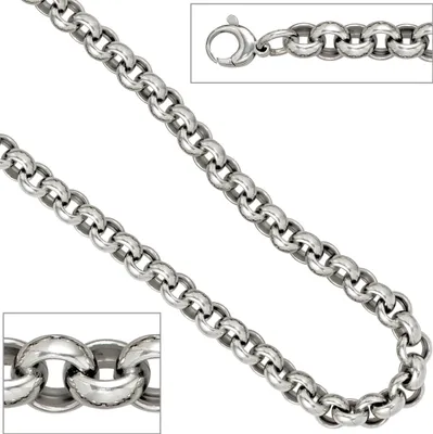 Produktbild von JOBO Erbskette 925 Sterling Silber rhodiniert 50 cm Halskette Kette Karabiner