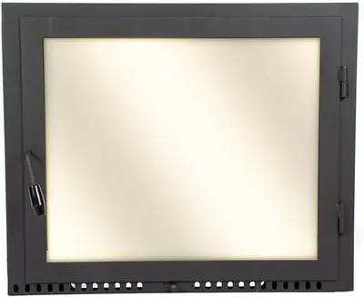 Produktbild von Kamintür 40x40cm Pizzaofentür Ofentür mit Hitzebeständiges Glass Stahltü Ohne Flansch Scharniere Auf der rechtenBackofentür Das Türchen zum Ofen Kamin