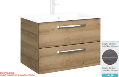 Produktbild von PELIPAL TRENTINO 920 Waschtischunterschrank / Graphit / 86 x 51 x 42 cm 10.198613 - LIEFERUNG OHNE WASCHBECKEN & ARMATUR