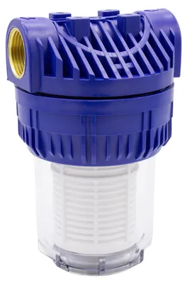 Produktbild von VARIOSAN Vorfilter (5 Zoll) für Pumpen und Hauswasserwerke 18403, 3/4" Innengewinde, 8 bar, 3.000 l/h Durchflussmenge, 0,06 mm Maschenweite