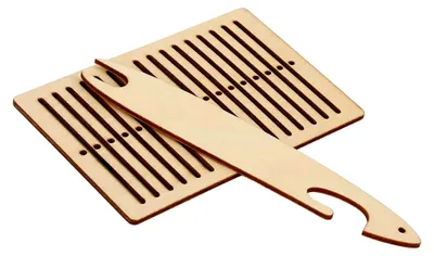 Produktbild von Webset aus Holz mit Werkzeugen zum Basteln von Armbändern, Gürteln und Wandteppichen für Anfänger und Erwachsene