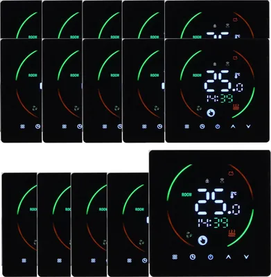 Zdjęcie produktu dla 15x inteligentny termostat cyfrowy do ogrzewania elektrycznego 16 A, ogrzewania podłogowego, programowalny regulator temperatury, termostat ścienny z wyświetlaczem LCD, czarny