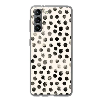 Produktbild von MuchoWow® Handyhülle Schutzhülle Hülle für Samsung Galaxy S21 Polka dots - Schwarz - Weiß Silikon Softcase Handy Hülle - Softcase