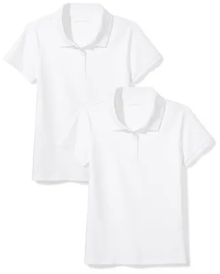 Immagine prodotto di A. Completo da scuola per bambine (2 pezzi): maglietta polo a coste, colore bianco/bianco