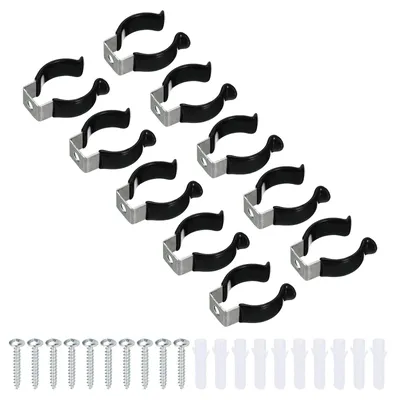 T8 U-Clips für LED-Röhren, Montageklammern, schwarz, 10 St.