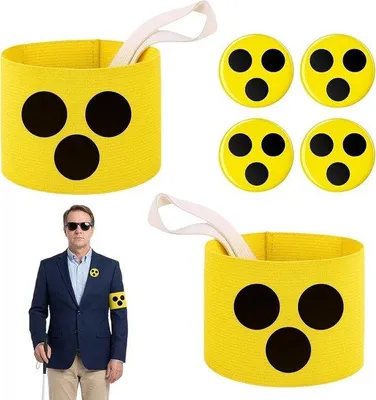 Produktbild von 2 Stück Armbinden für Sehbehinderte, 4 Stück Erkennungszeichen für Sehbehinderte, elastisches Armband, Hilfsmittel für Sehbehinderte, geeignet für: