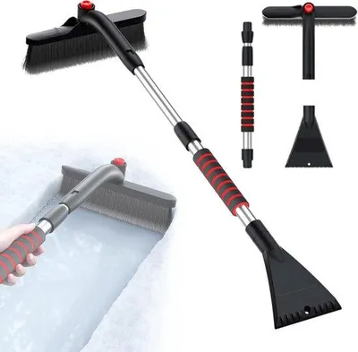 Produktbild von Scheibenkratzer mit Schneebürste, robust, 1 Stück, ABS