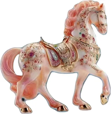 Produktbild von Weihnachtspferde-Anhänger mit Glitzer-Strasssteinen, 2D-flacher Acryl-Auto-Rückspiegel-Anhänger für die Weihnachtsdekoration