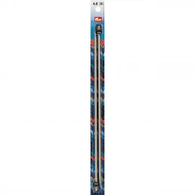 Produktbild von Prym 191454, Einzelspitzen-Stricknadel, Grau, Aluminium, 300 mm, 4 mm, 2 Stück(e)
