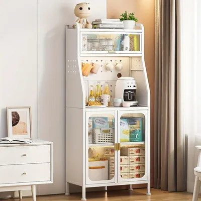 Obrázok produktu pre Skriňa do kuchyne – Vysoká skriňa – Úložná skriňa – Skriňa na mikrovlnnú rúru – Komoda – S kolieskami