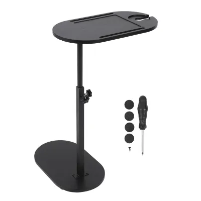 Obrázek produktu pro Odkládací stolek ve tvaru písmene C – výškově nastavitelný, otočný o 360°, dřevěný stolek k pohovce, posteli a do koupelny, univerzální konferenční stolek a odkládací stolek